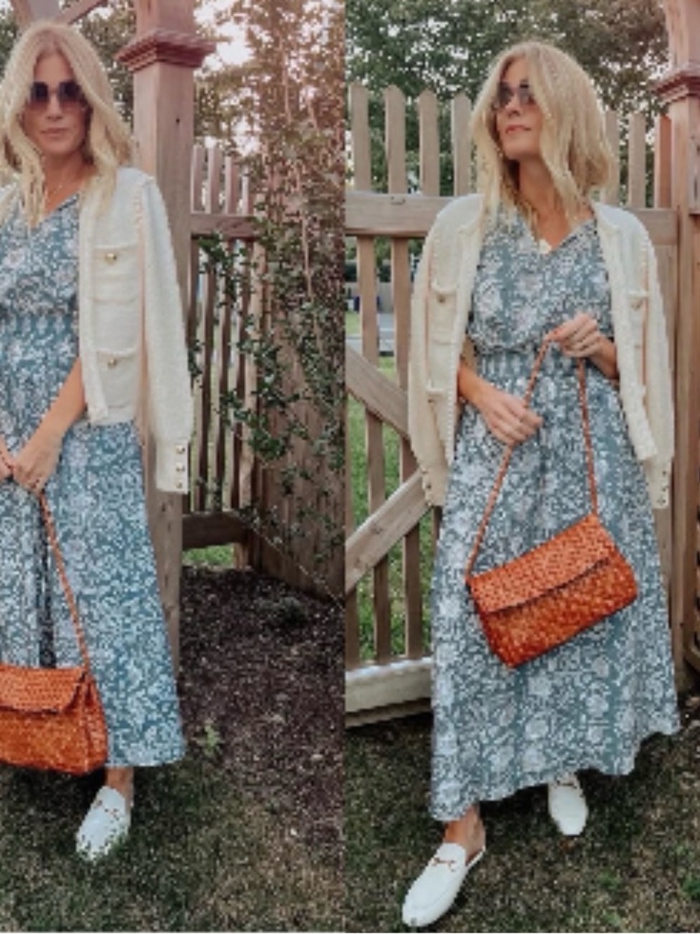 Marea by Liz Joy Teal Blockprint  Maxi Skirt